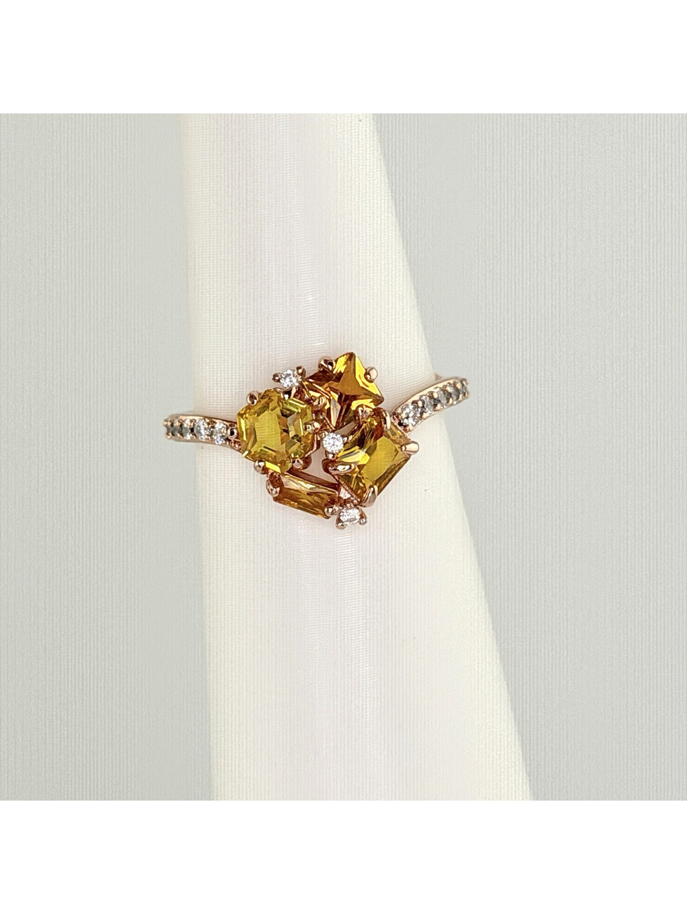 Bomb Party Sz 7 "Cluster of Delight" Yellow & Orange Topaz on RG RBP5498 RETRO